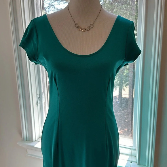 The Vanity Room Knit Dress, Zipper Back Detail, Jade Green, Medium, EUC - Picture 2 of 4